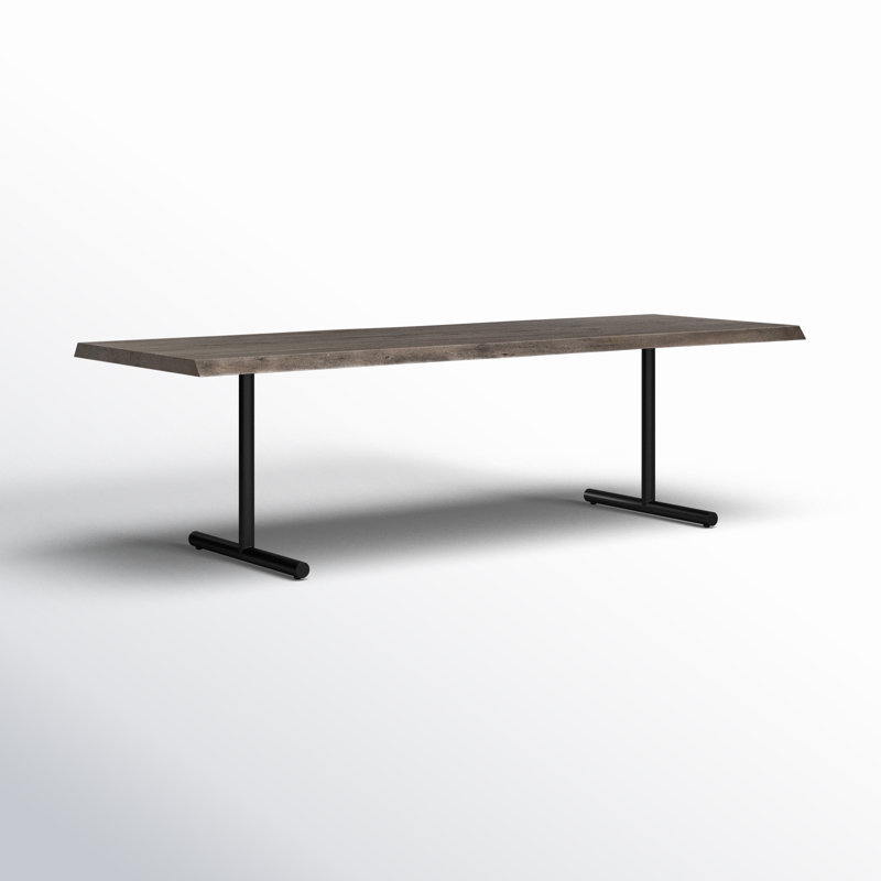 Table de salle à manger Colin, H 29,75 po x L 92 po x l 40 po, Teck, Noir