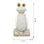 Figurine de grenouille blanche 11,4x8,3x24,8 "avec bras et yeux dorés