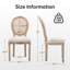 Chaises de salle à manger de style campagnard, structure en bois massif, assise rembourrée en lin et dossier en rotin tressé, ensemble de 2, pour un confort et un style optimaux (Chaise seule)-2071222683