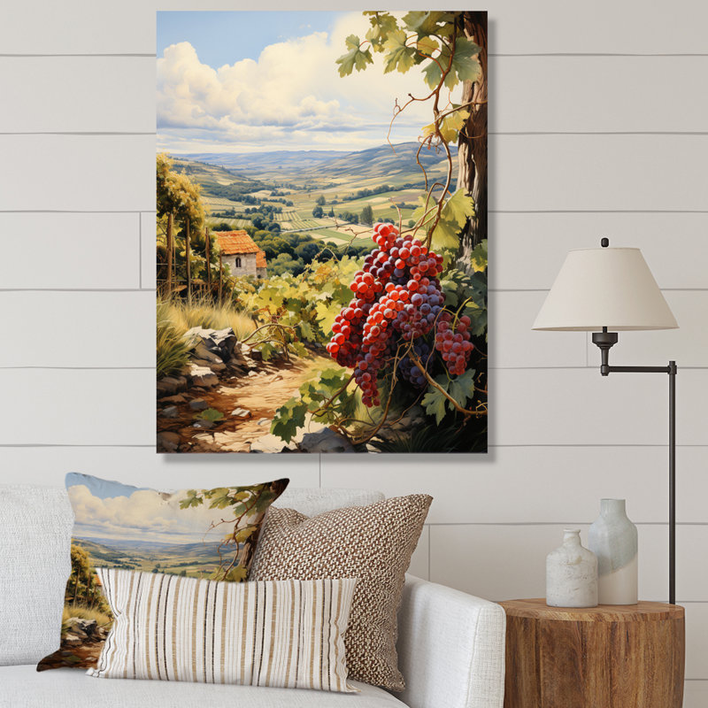 «Vineyard Twilight Bliss», reproduction sur toile, H 32 po x l 24 po x P 1 po, Toile tendue