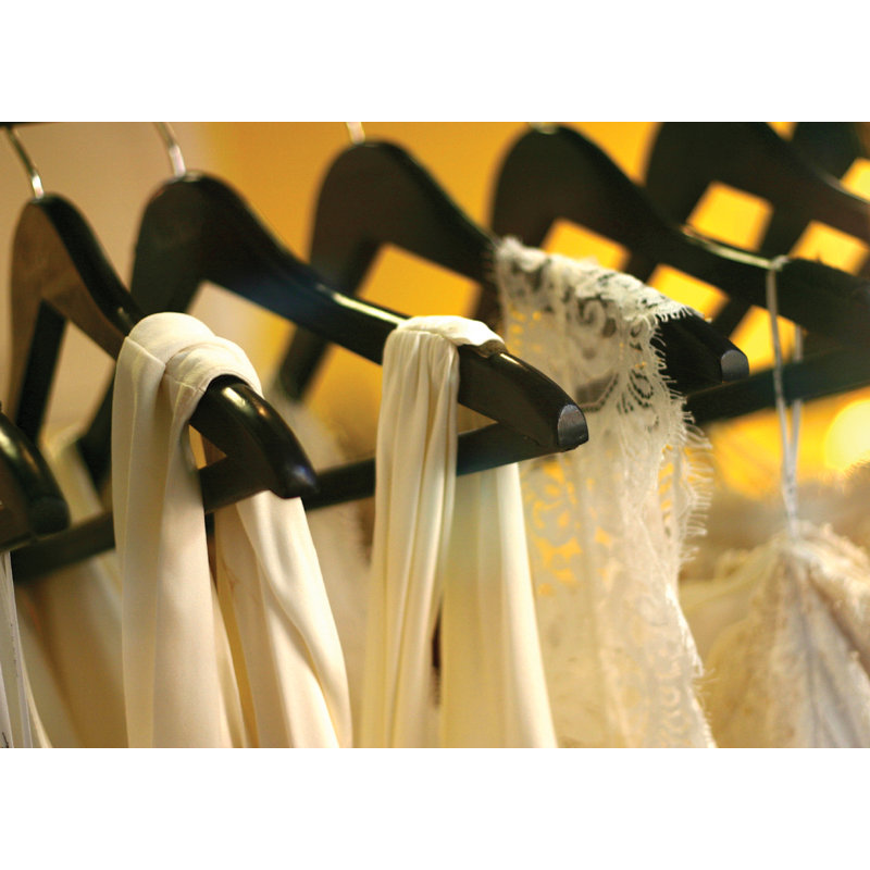 Wood Standard Hanger for Dress/Shirt/Sweater, Black/Chrome