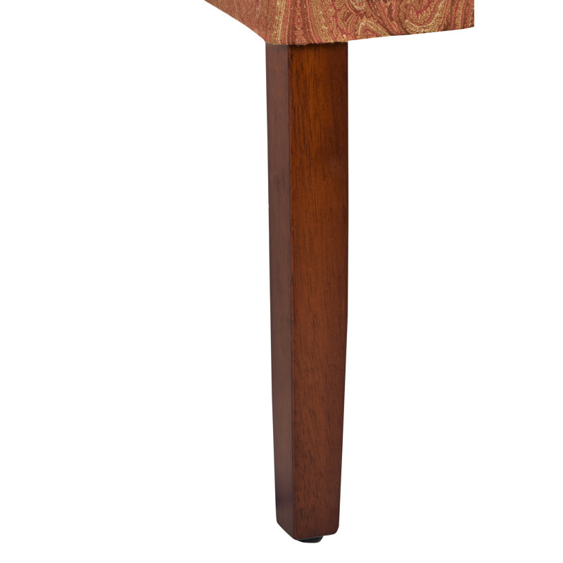 Carista Upholstered Parsons Dining Chair, Red/Gold Damask