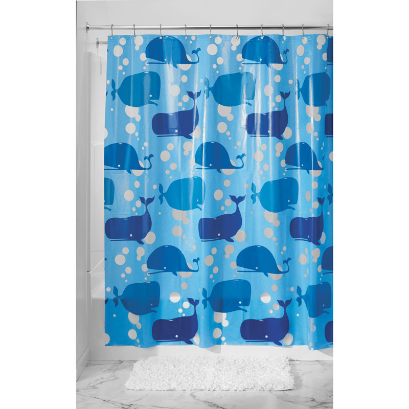 Rideau de douche en plastique avec baleine iDesign Moby