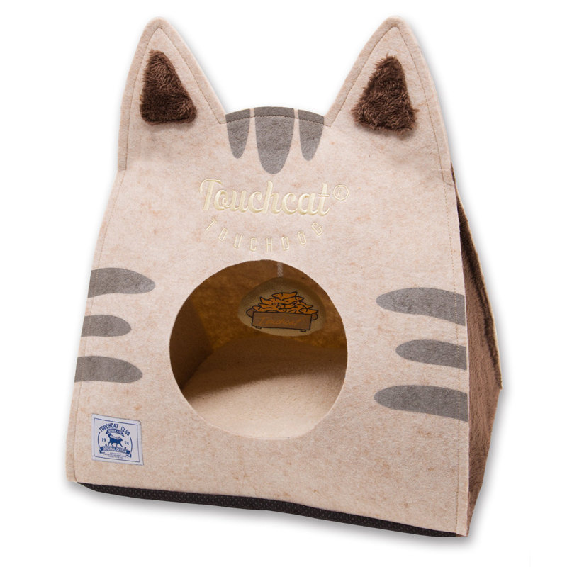 Maison pour chat pliable avec chat Touch Kitty Ears, Brun