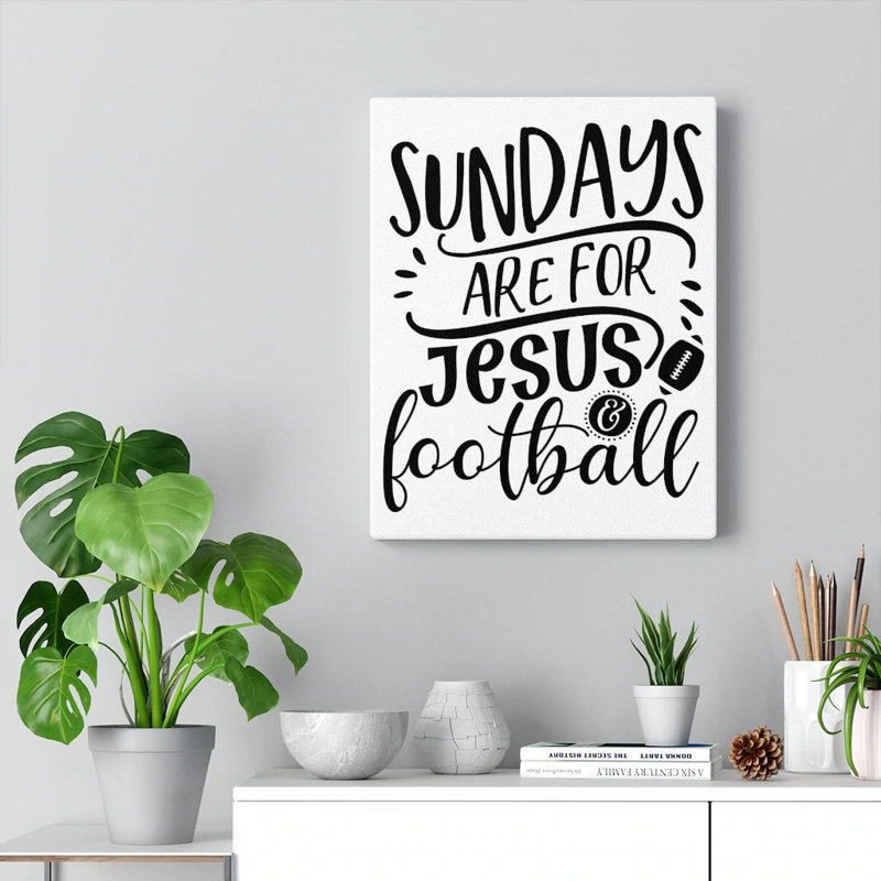Jesus And Football - Wrapped Canvas Print, 61cm H x 46cm W