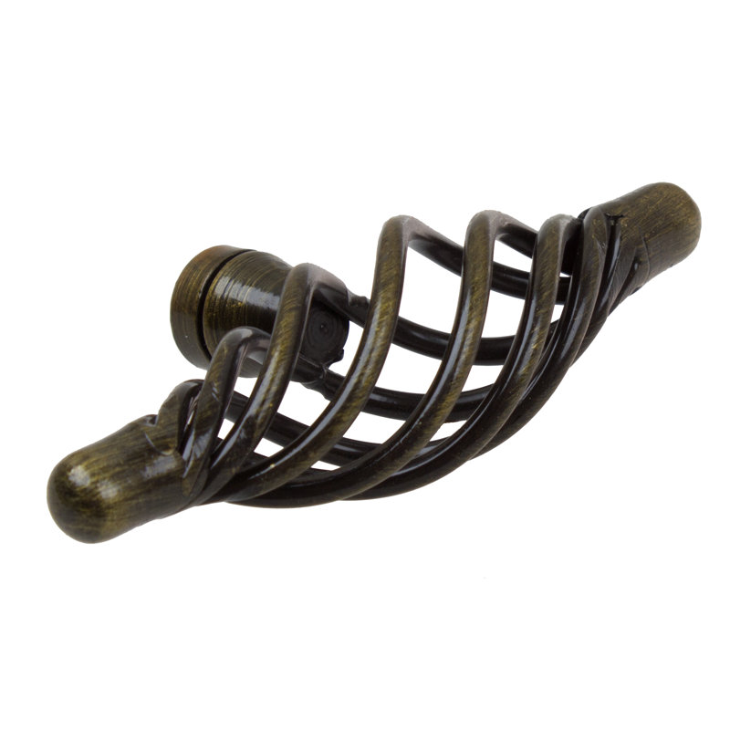 Poignée cage à oiseau, Bronze rustique, 1