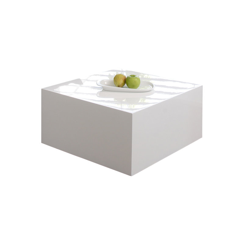 Aimi Block Coffee Table, H30 x L60 x W60cm, White