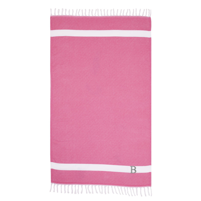 Serviette de plage Diamond Pestemal personnalisée 100% coton turc, Turquoise / marine, B