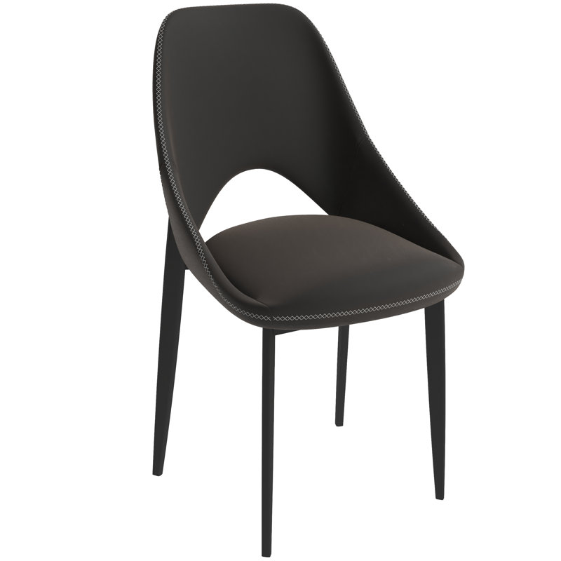 Newsom Modern Curved Open-Back Upholstered Dining Chair with Sturdy Iron Metal Legs, Heavy-Duty 440 lb. Weight Capacity - Perfect for Dining Room, Kitchen, or Vanity
