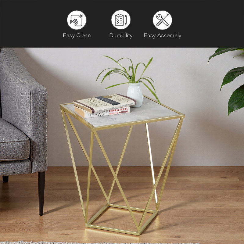 TABLE D'APPOINT CRÉATIF SIMPLE EN VERRE
