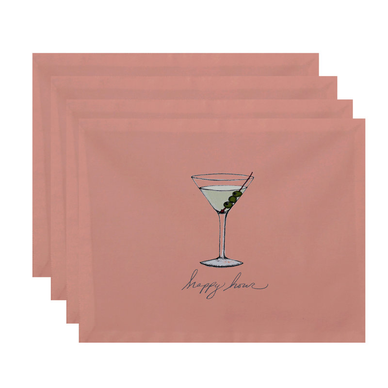 Ensemble de napperons 4 pièces Josefien Martini, Corail