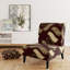 Fauteuil de chambre à accoudoirs en velours africain