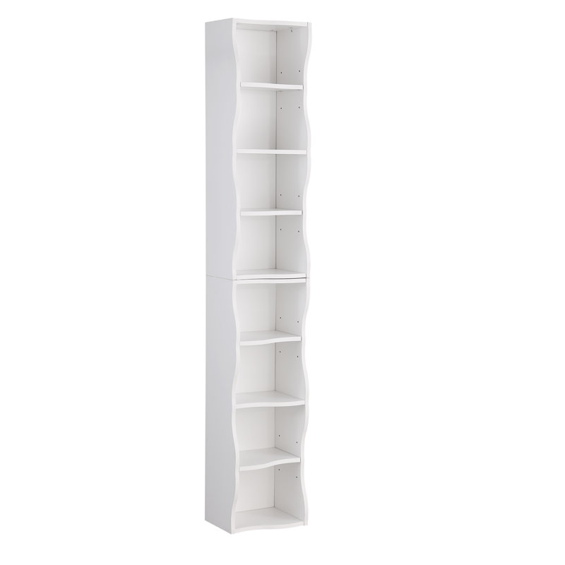 Armoire de rangement à 8 niveaux avec tablettes réglables, conception modulaire empilable, quincaillerie anti-basculement et surface imperméable