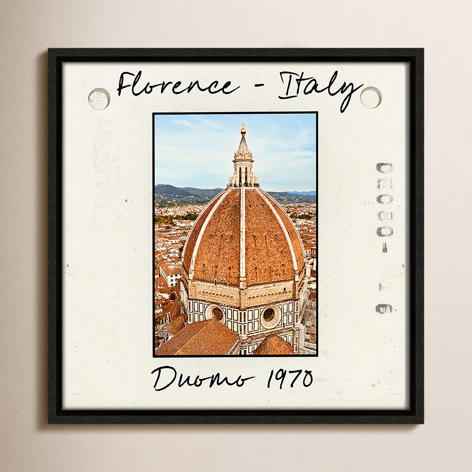 Casa Fine Arts "Florence, Italy - Duomo" Print, Espresso Floater Framed Canvas, 13.5" H x 13.5" W x 2" D