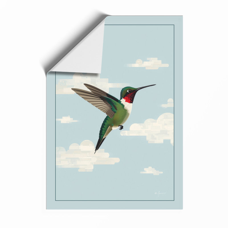 Hummingbird in Flight Modern - Framed Print, Unframed, A3 - 42.0 x 29.7 cm
