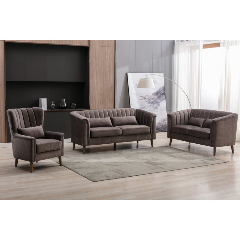 Colvin 2 Seater Velvet Loveseat, Brown Velvet