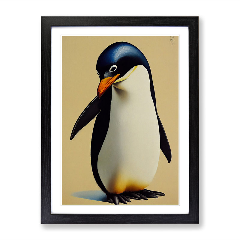 A Cute Penguin - Framed Print, Black Framed, 34cm H x 25cm W x 2cm D