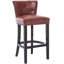 Ensemble de 2 tabourets de bar, cuir et bois-766207882
