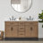 60 In. Double Sink Freestanding Gunny Bath Vanity With Pure White Engineer Stone Top