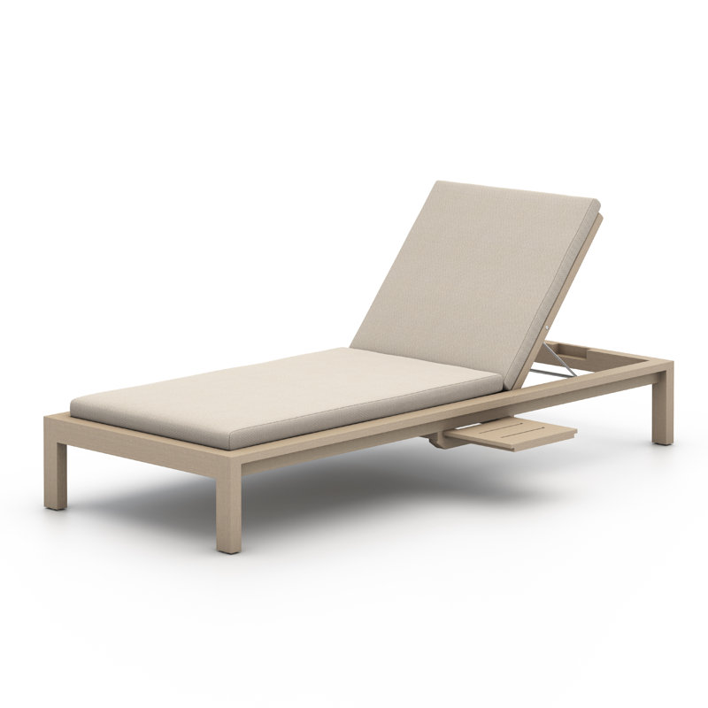 Sonoma Outdoor Teak Chaise Lounge, Faye Sand, Washed Brown