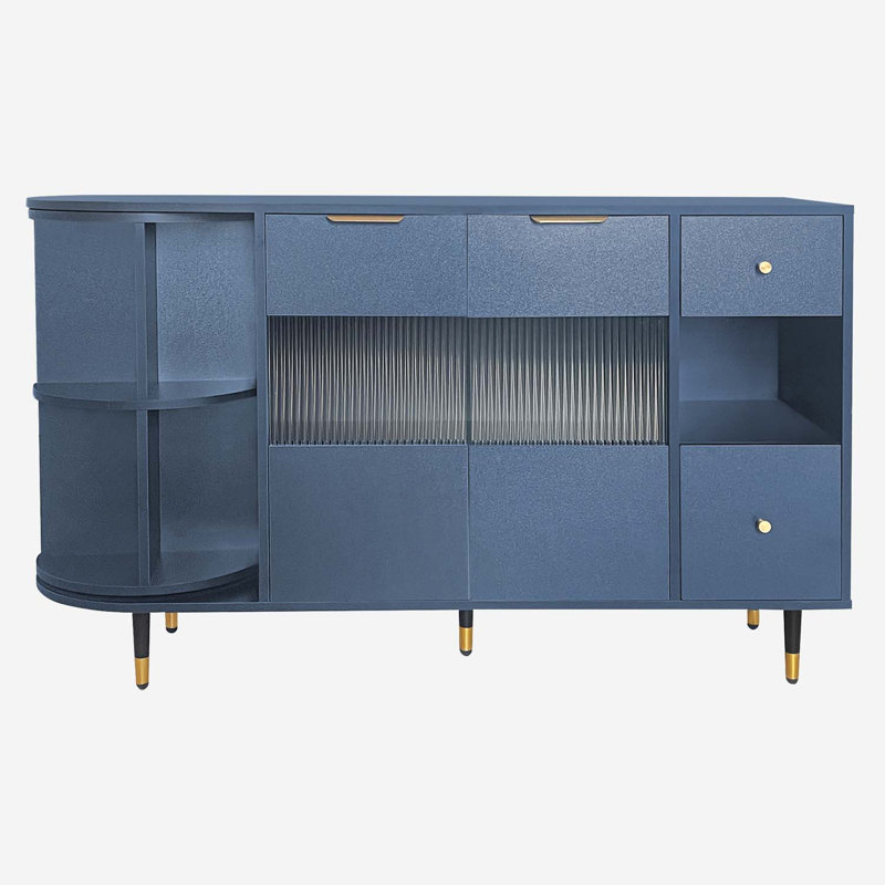 Buffet 2 tiroirs Cracraft, Bleu marine