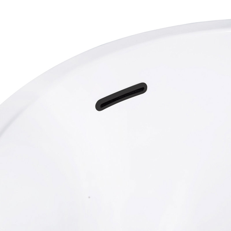 Kingston Brass Aqua Eden 63-Inch Acrylic Oval Single Slipper Freestanding Tub with Drain