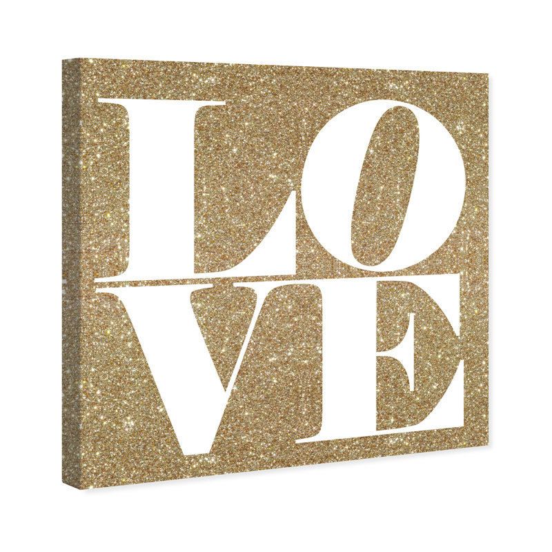 Build on Love Glitter - art textuel, H 40 po x l 40 po