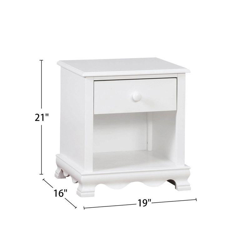Wooden Nightstand With Bottom Open Shelf