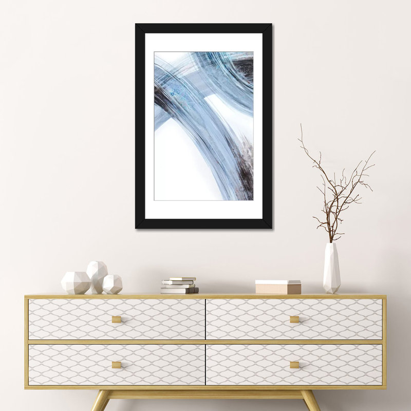 « lines i », impression sur toile, Papier d'art encadré noir, Blanc, H 24 po x l 16 po x P 1 po
