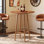 39.37" Round Bar Table, Solid Wood Bistro Table With Sturdy Frame