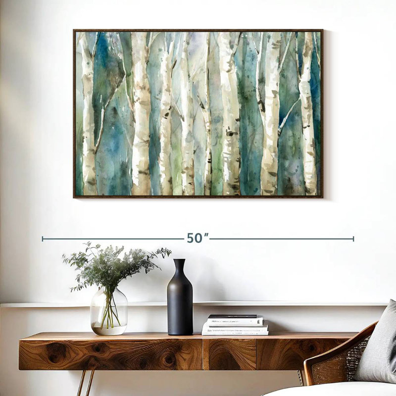 Birch River Walk, Cadre flottant noyer, 40 po x 27 po