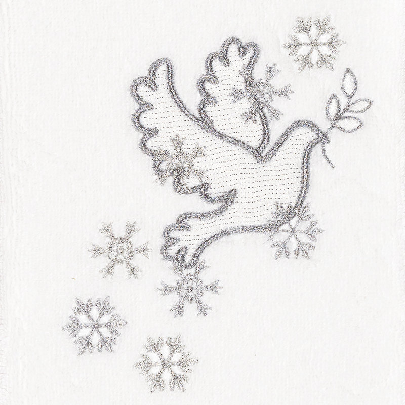 Christmas Midweight Hand Towel, White