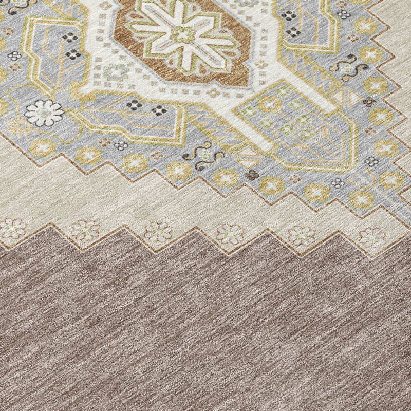 Tapis d'intérieur / extérieur brun Elira , 8 pi x 10 pi
