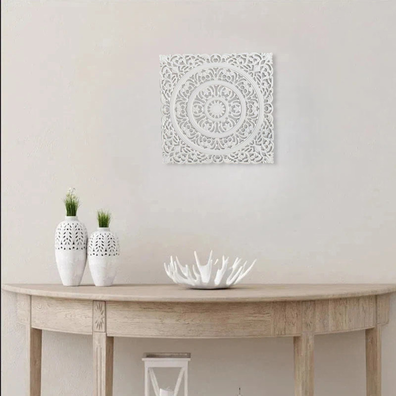 Panneaux blancs en bois sculpté blanc rétro européen