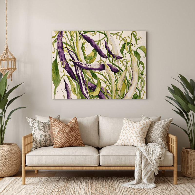 Art mural en métal beige, légumes et haricots, H 12 po x l 18 po