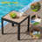 Square Imitation-wood Patio Side Table, Outdoor Table with  UV Protection