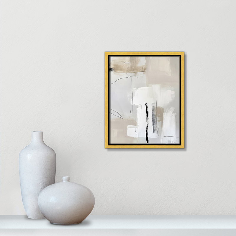 «Neutral Balance II» par Lazar Studio, Framed Canvas, L 9,5 po x H 11,5 po, Gold Floater