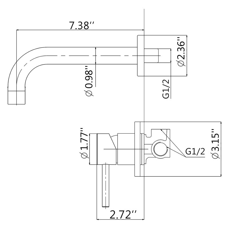 Wall Mounted Optional Single-handle Bathroom Faucet