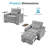 43.5" Sleeper Chair Bed, 3-in-1 Convertible Sleeper Sofa Chair with Adjustable Backrest&USB&Table&Cup Holder-857860181