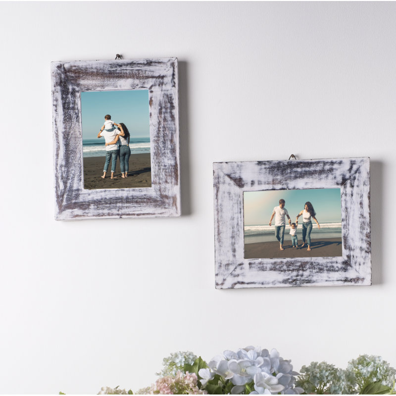 Caire Wood Matte Picture Frame, 7" x 5", White Wash
