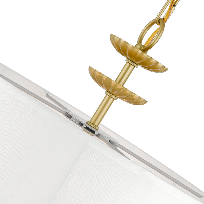 Lampert 3-Light Dimmable Drum Chandelier with Fabric Shade, Soft Gold