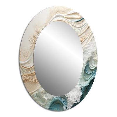 Miroir mural moderne moderne bleu et beige