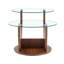 Table basse de luxe à deux niveaux en verre - plateau en verre avec tablette inférieure pour le rangement et la présentation