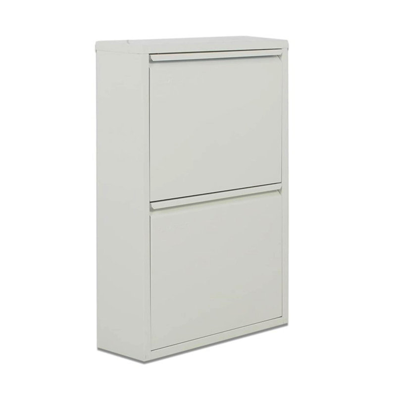4 Pair Shoe Storage Cabinet, White