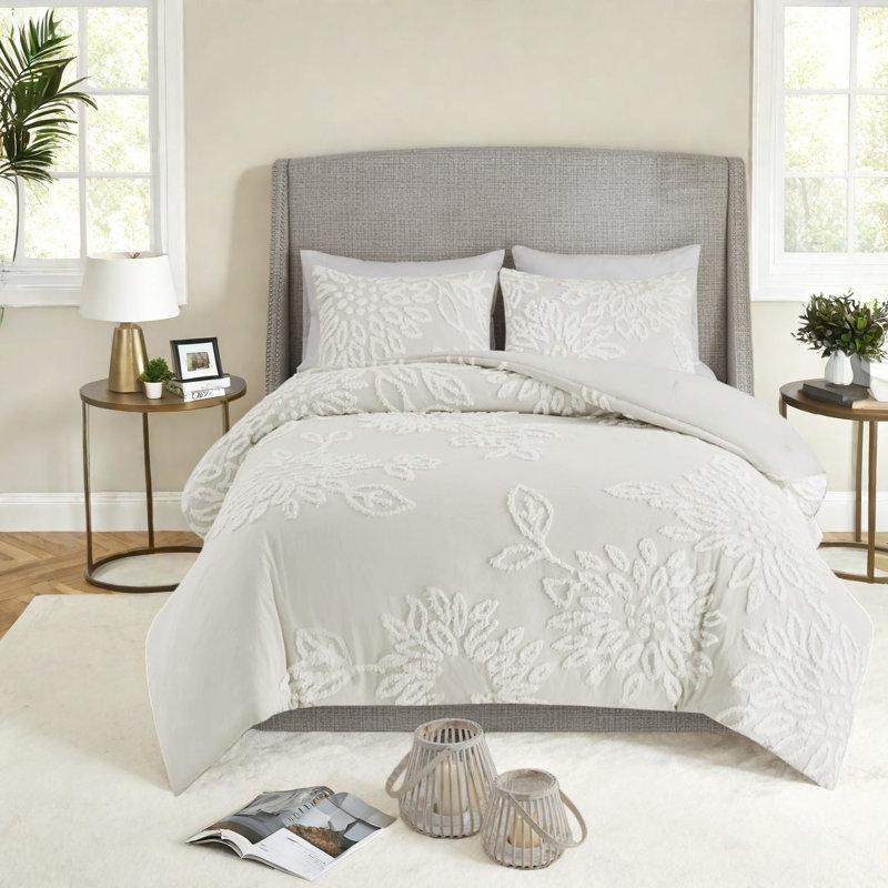 Cozy Cotton Chenille Bedding Set, Farmhouse Style, Full/queen