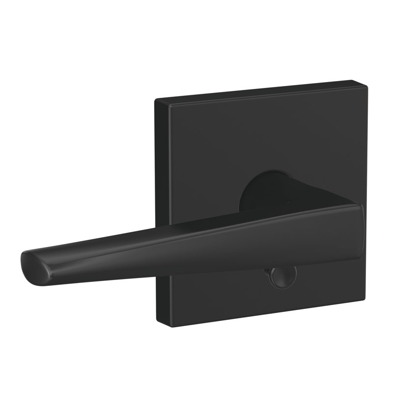 Custom Eller Hall-Closet and Bed-Bath Lever with Collins Trim, Matte Black