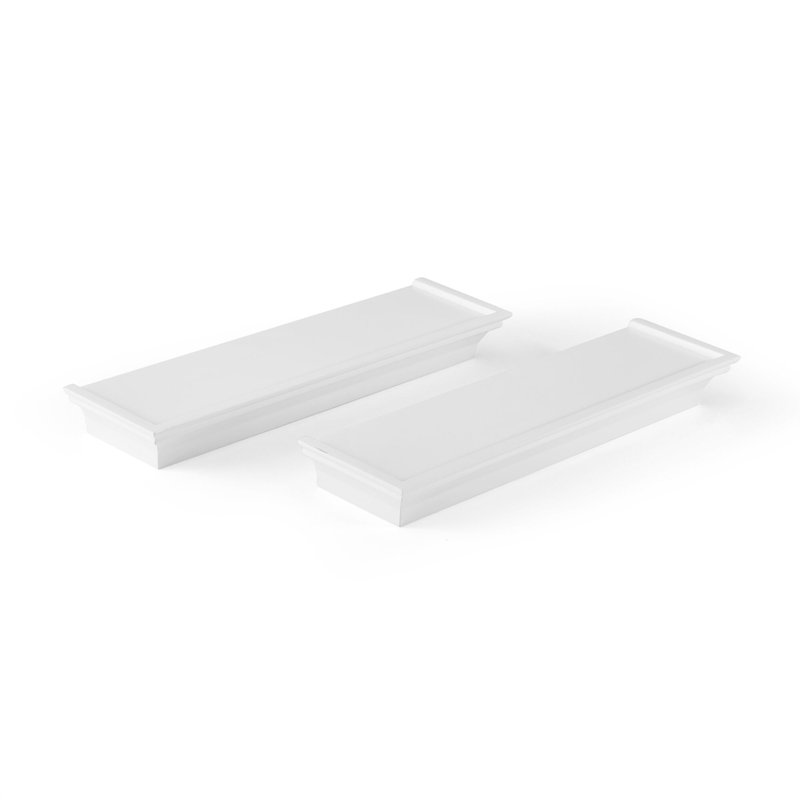 Tablettes murales flottantes 2 pièces Melannco pour chambre à coucher, salon et chambre de bébé Arlington, Blanc
