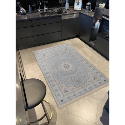 Tapis décoratif rétro à motif floral à motif floral traditionnel