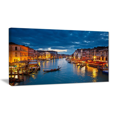 Cityscape 'Grand Canal at Night Venice' Photograph