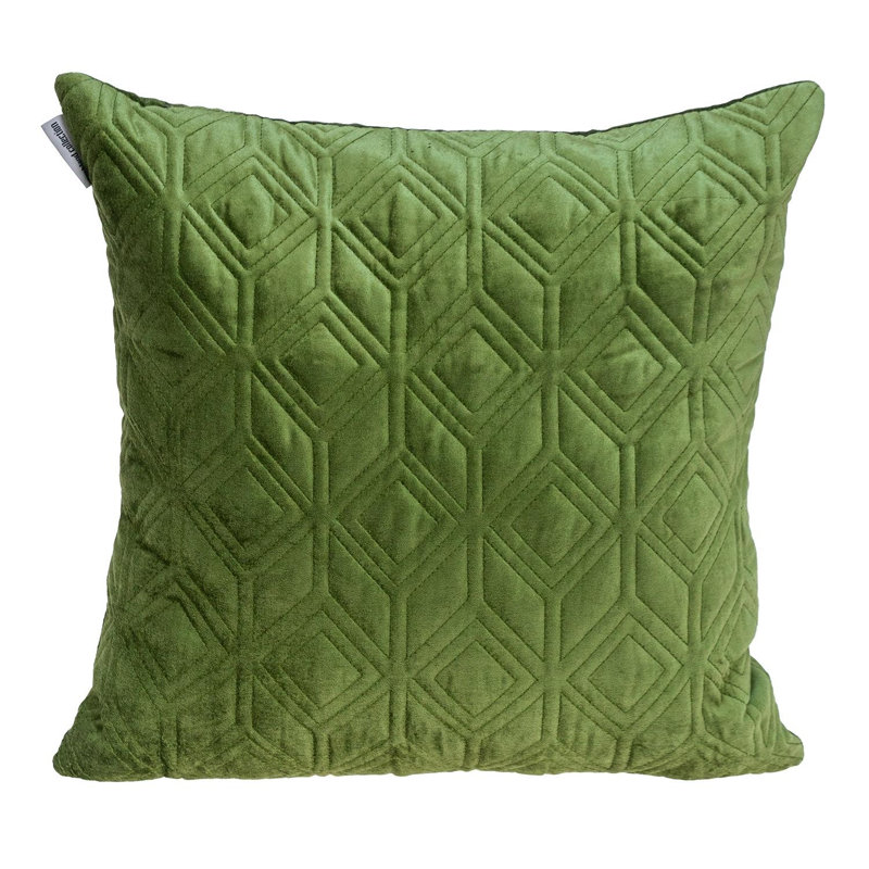 Aleta Transitional Quilted Olive Throw Pillow, Olive